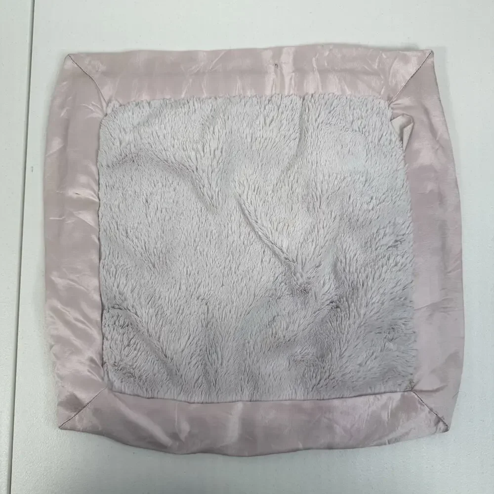Little Giraffe Luxe Chenille Baby Lovey Blanky Blanket Pink Satin Trim Soft READ